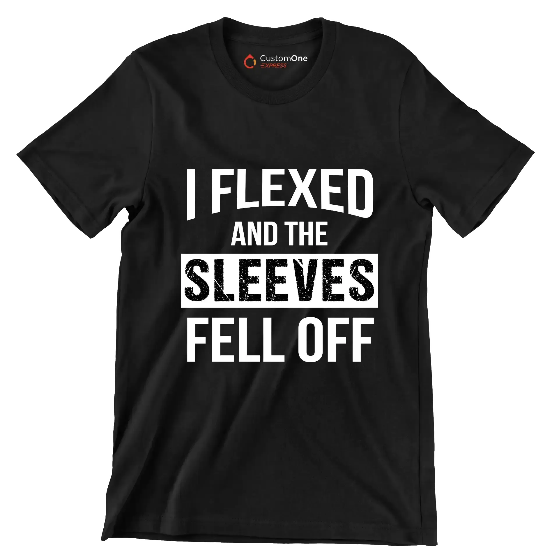 I Flexed And The Sleeves Fell Off - Gym Themed T-Shirt-Black-S-Custom One Express