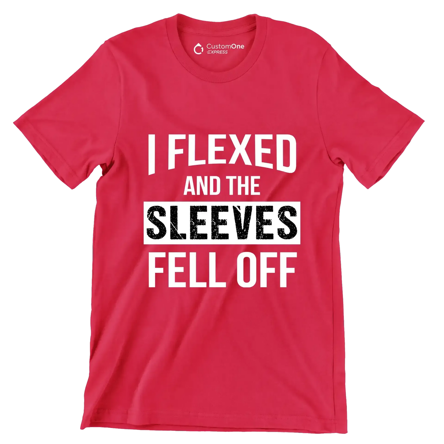 I Flexed And The Sleeves Fell Off - Gym Themed T-Shirt-Red-S-Custom One Express