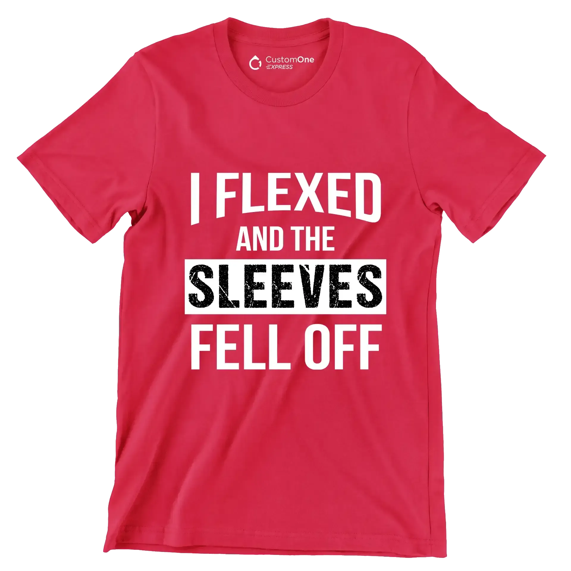 I Flexed And The Sleeves Fell Off - Gym Themed T-Shirt-Red-S-Custom One Express