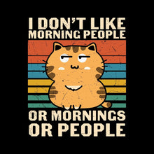 I Hate Morning People Cat - Cat Themed T-Shirt-Black-S-Custom One Express