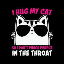 I Hug My Cat So - Cat Themed T-Shirt-Black-S-Custom One Express