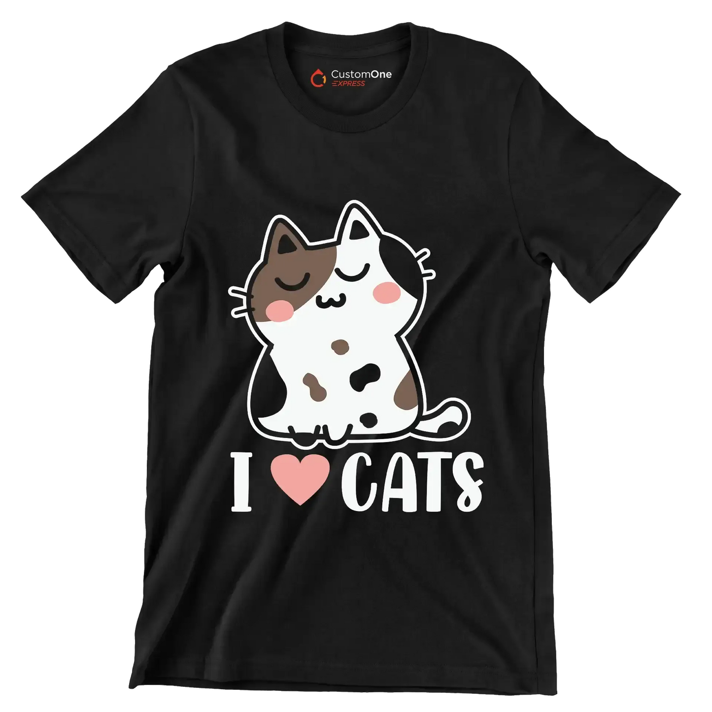 I Love Cats Cat lover - Cat Themed T-Shirt-Black-S-Custom One Express