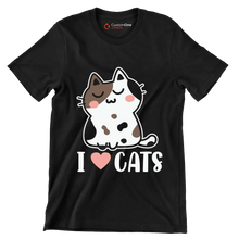 I Love Cats Cat lover - Cat Themed T-Shirt-Black-S-Custom One Express