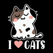 I Love Cats Cat lover - Cat Themed T-Shirt-Black-S-Custom One Express