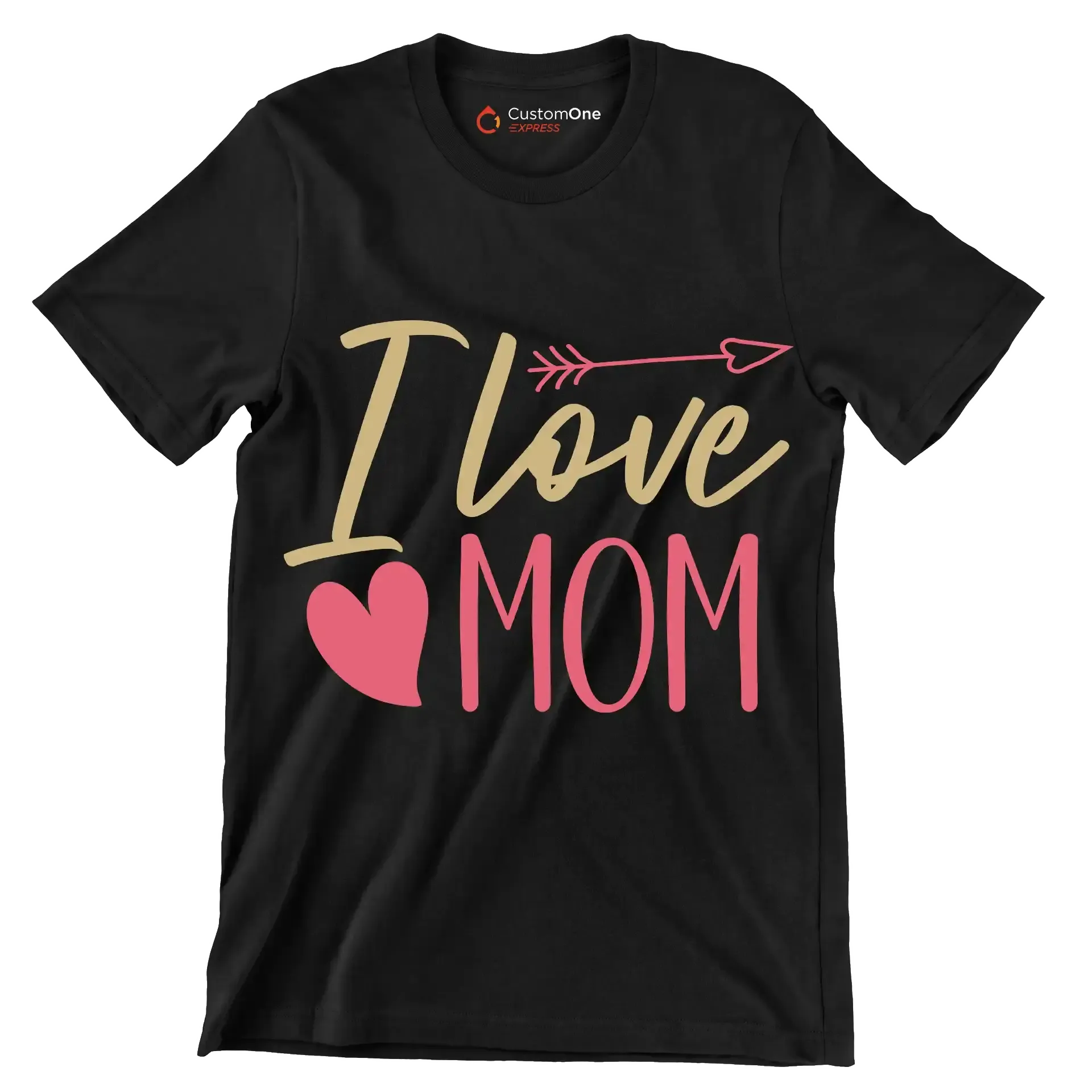 I Love Mom - Mother’s Day T-Shirt-Black-S-Custom One Express