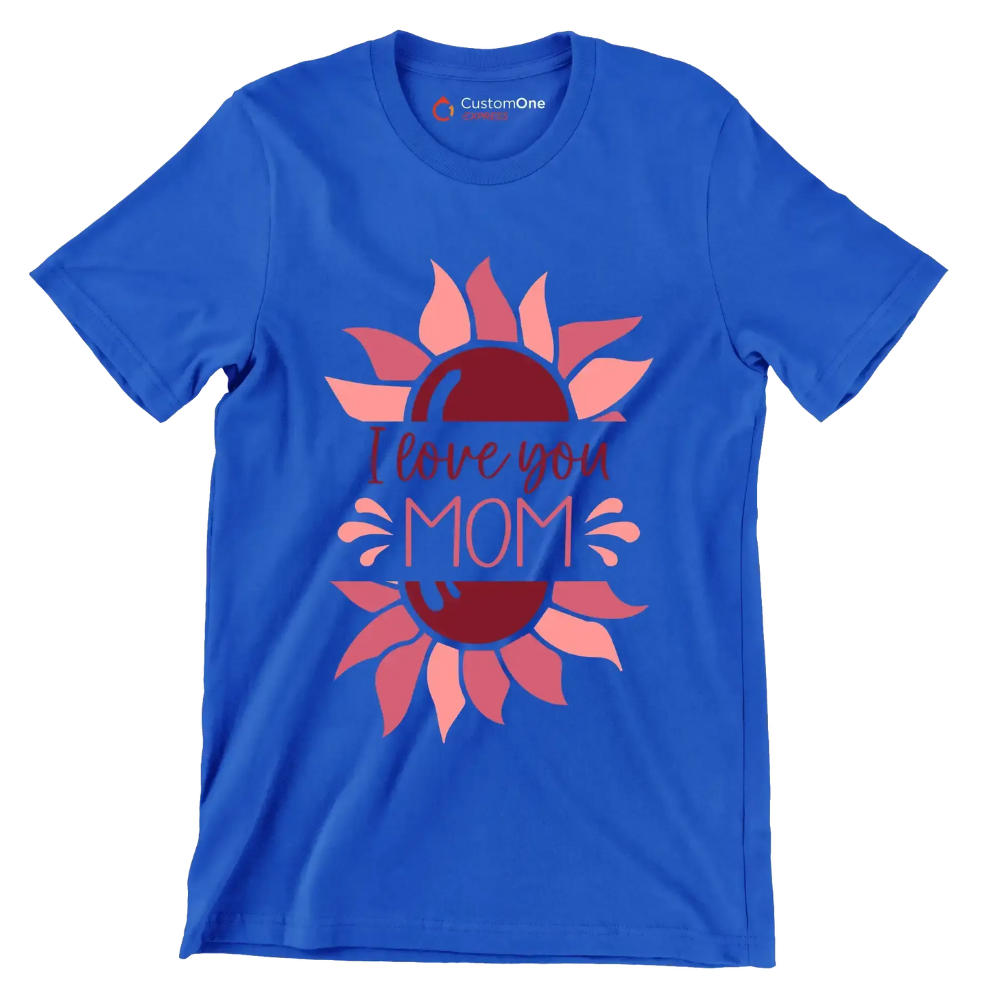 I Love Mom - Mother’s Day T-Shirt-Blue-S-Custom One Express