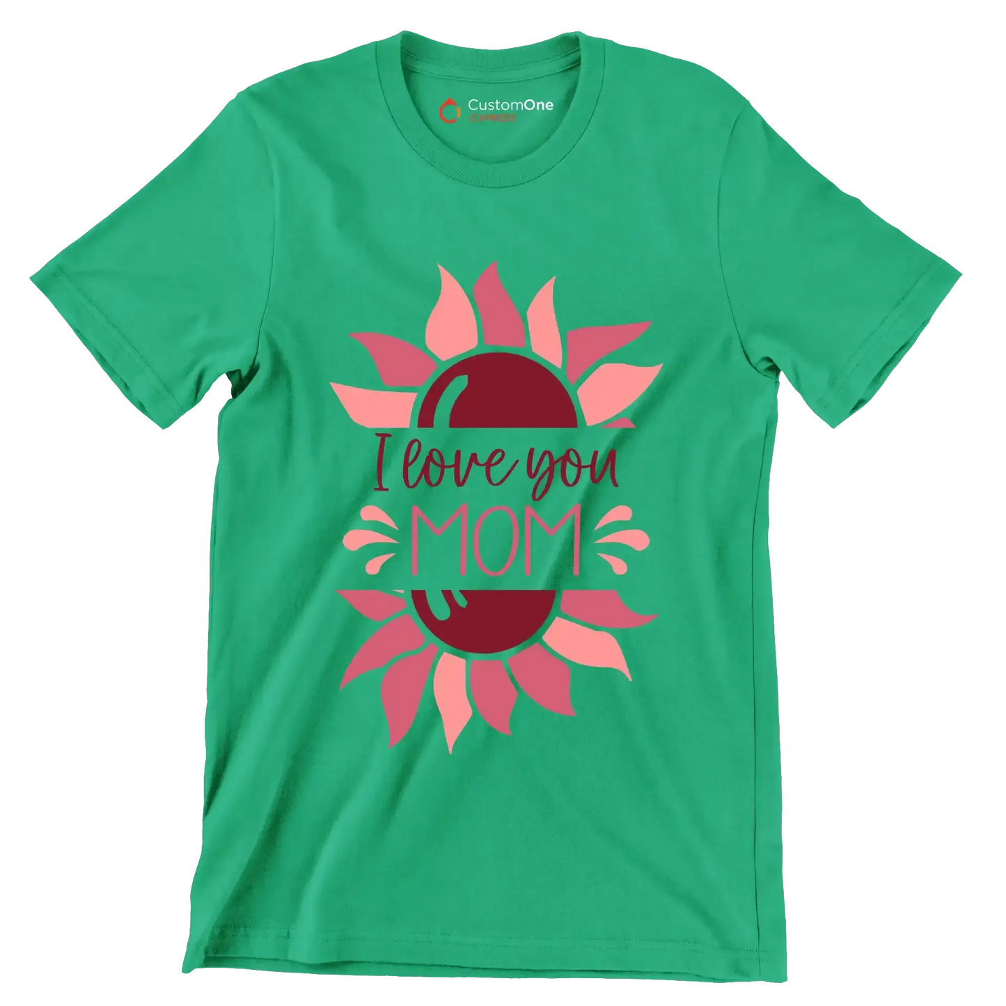I Love Mom - Mother’s Day T-Shirt-Green-S-Custom One Express