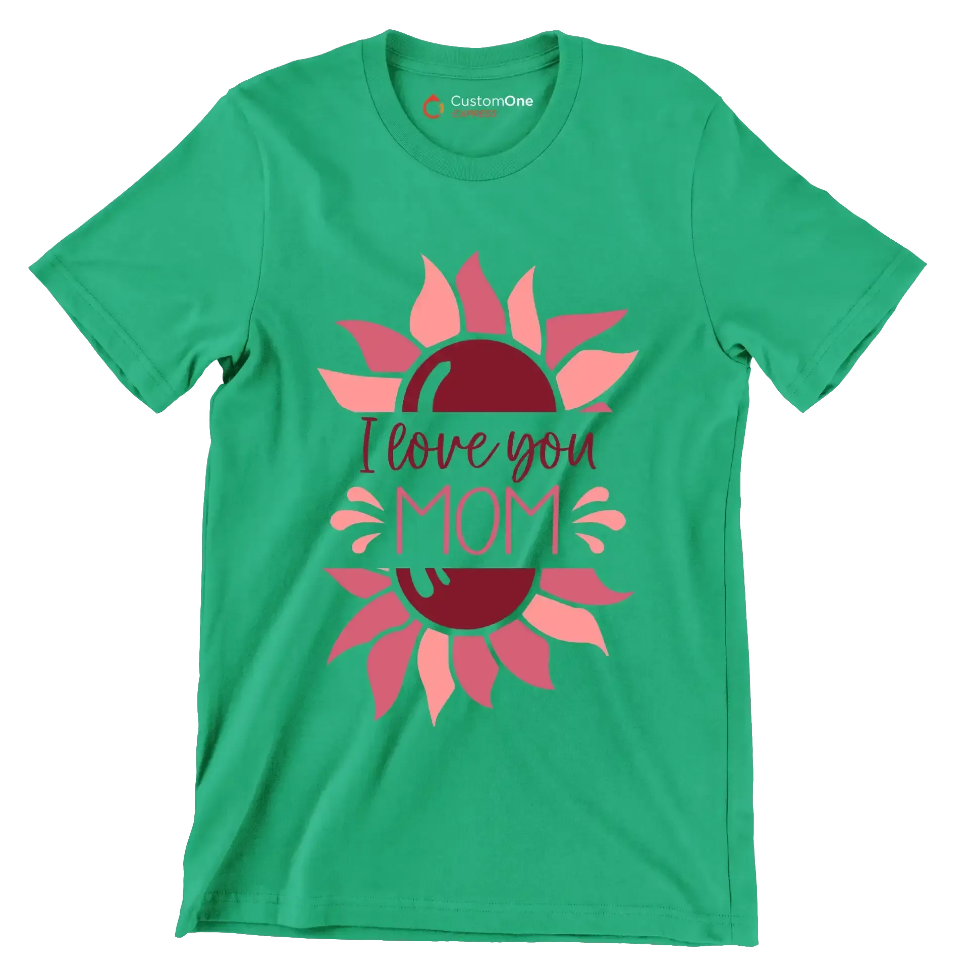 I Love Mom - Mother’s Day T-Shirt-Green-S-Custom One Express