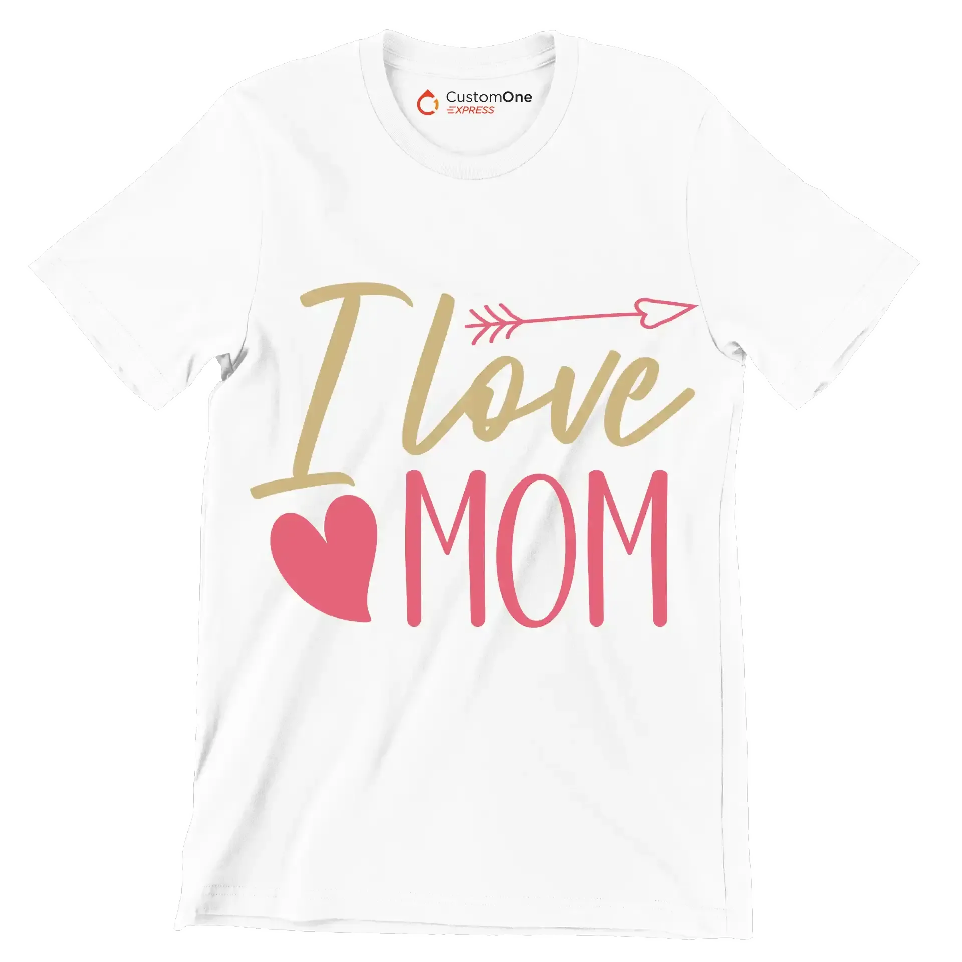 I Love Mom - Mother’s Day T-Shirt-White-S-Custom One Express