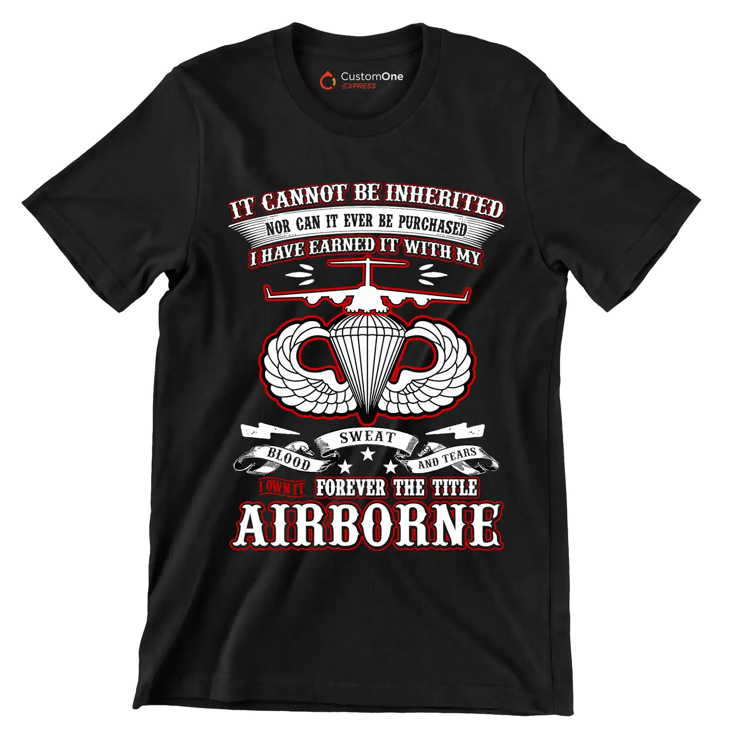 I Own It Forever The Title Airborne - Perfect Gift For Dad, Grandpa, Son, Patriot, Airborne Veteran on Patriot Day, Veteran Day - Veterans Themed T-Shirt-Black-S-Custom One Express