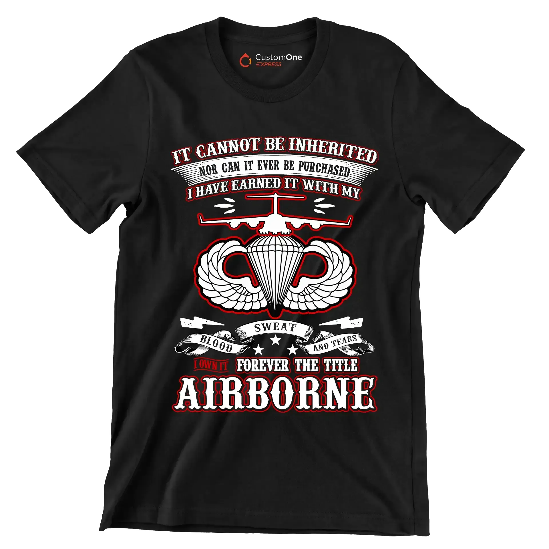I Own It Forever The Title Airborne - Perfect Gift For Dad, Grandpa, Son, Patriot, Airborne Veteran on Patriot Day, Veteran Day - Veterans Themed T-Shirt-Black-S-Custom One Express