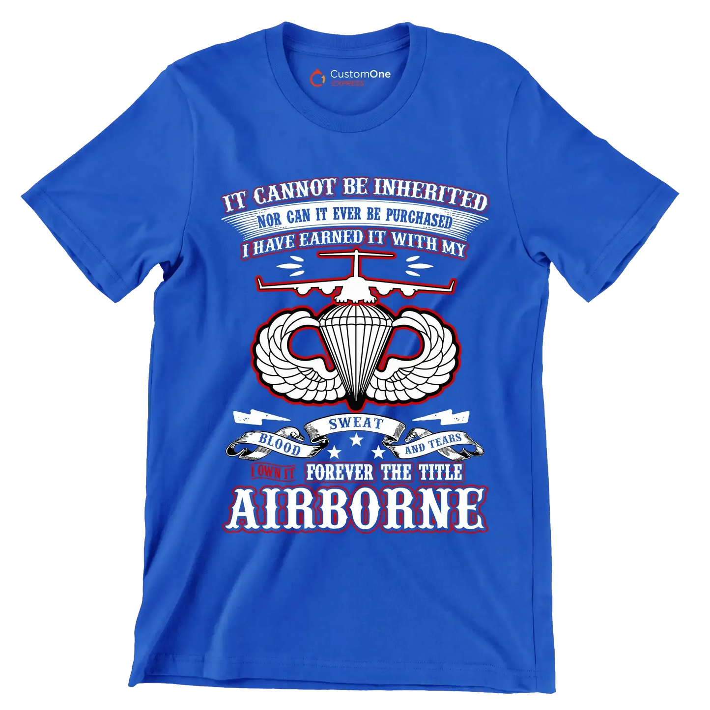 I Own It Forever The Title Airborne - Perfect Gift For Dad, Grandpa, Son, Patriot, Airborne Veteran on Patriot Day, Veteran Day - Veterans Themed T-Shirt-Blue-S-Custom One Express