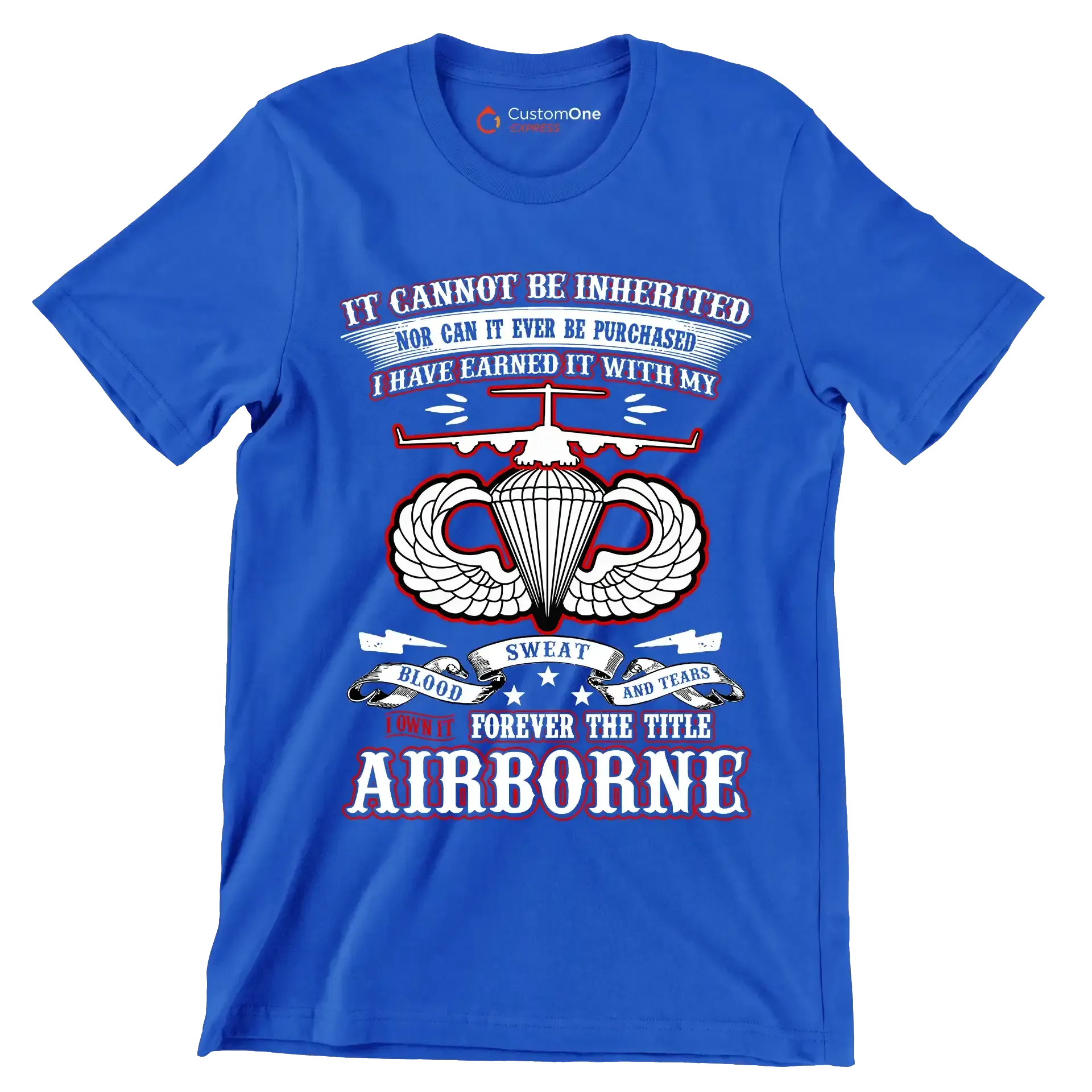 I Own It Forever The Title Airborne - Perfect Gift For Dad, Grandpa, Son, Patriot, Airborne Veteran on Patriot Day, Veteran Day - Veterans Themed T-Shirt-Blue-S-Custom One Express