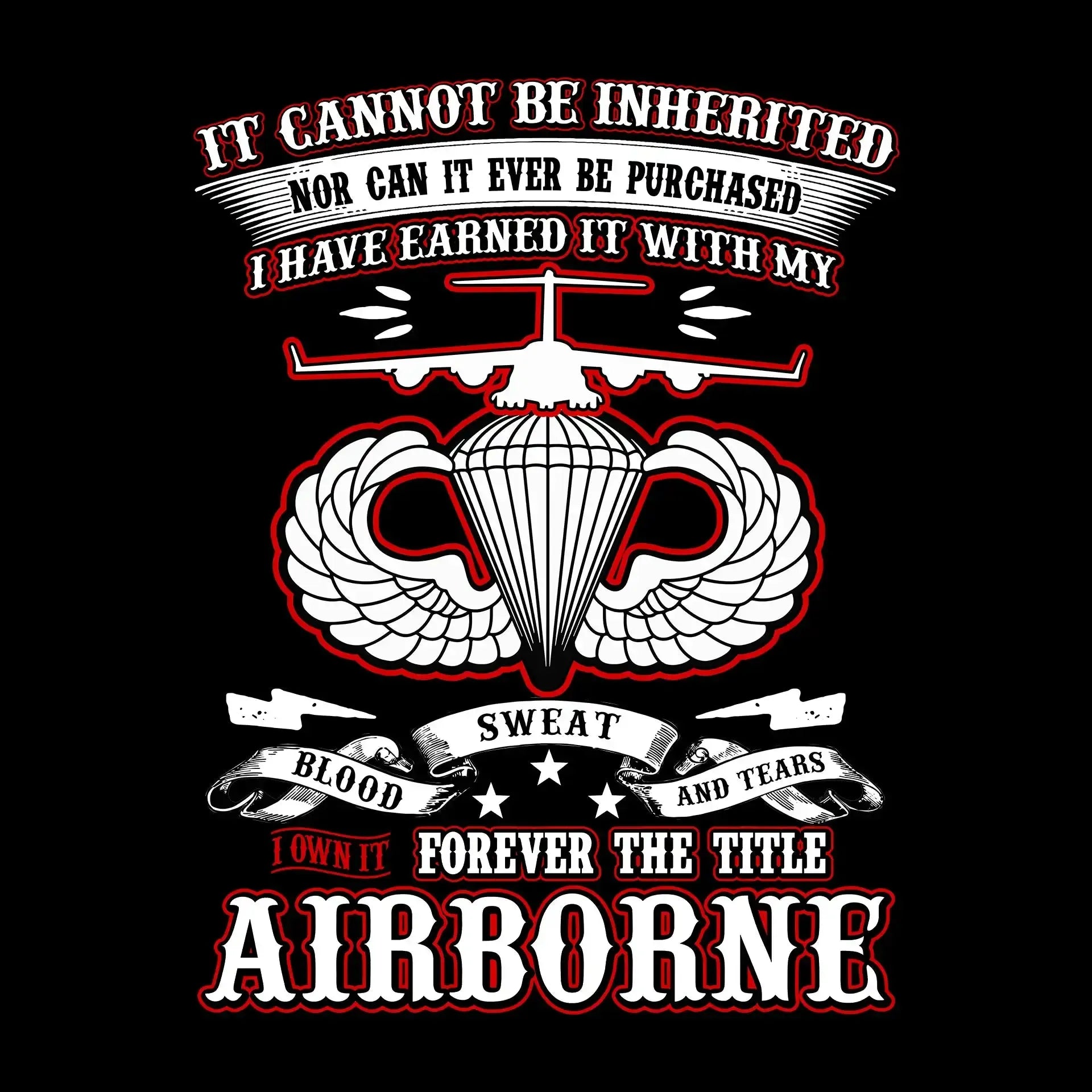I Own It Forever The Title Airborne - Perfect Gift For Dad, Grandpa, Son, Patriot, Airborne Veteran on Patriot Day, Veteran Day - Veterans Themed T-Shirt-Black-S-Custom One Express