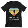 I PLAY LIKE A GIRL TRY TO KEEP UP! - Golf Themed T-Shirt-Black-S-Custom One Express