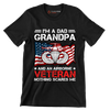 I am A Dad Grandpa And An Airborne Veteran Nothing Scares Me - Veterans Themed T-Shirt-Black-S-Custom One Express