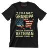 I am A Dad Grandpa And An Airborne Veteran Nothing Scares Me - Veterans Themed T-Shirt-Black-S-Custom One Express