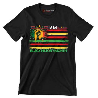 I am black history month - Martin Luther King T-Shirt-Black-S-Custom One Express