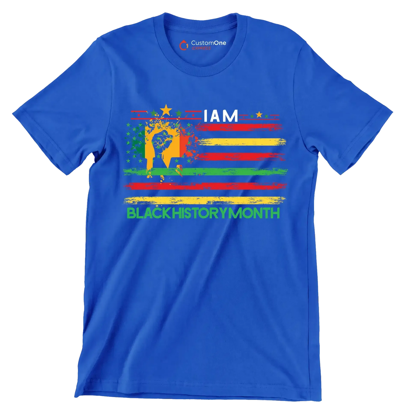 I am black history month - Martin Luther King T-Shirt-Blue-S-Custom One Express