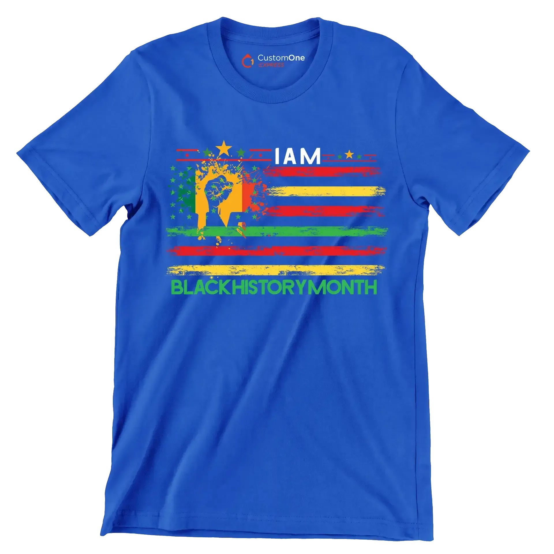 I am black history month - Martin Luther King T-Shirt-Blue-S-Custom One Express