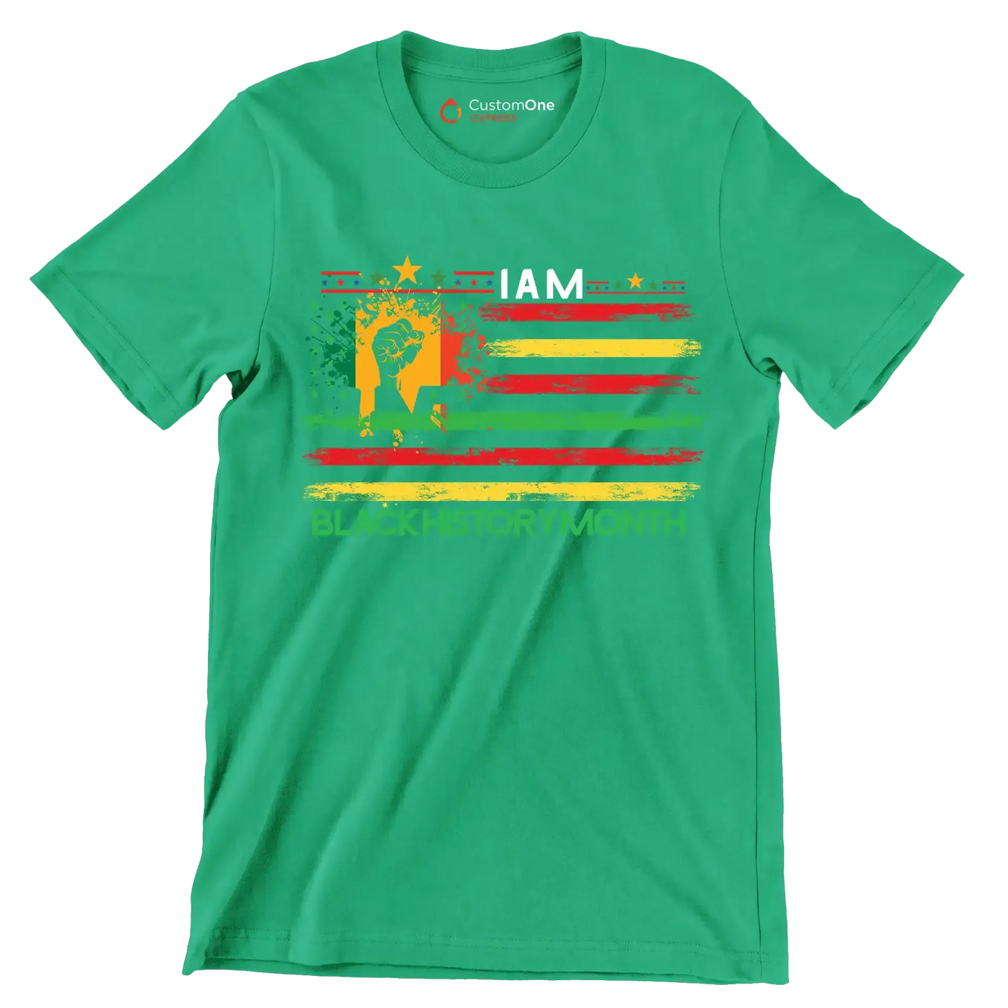 I am black history month - Martin Luther King T-Shirt-Green-S-Custom One Express