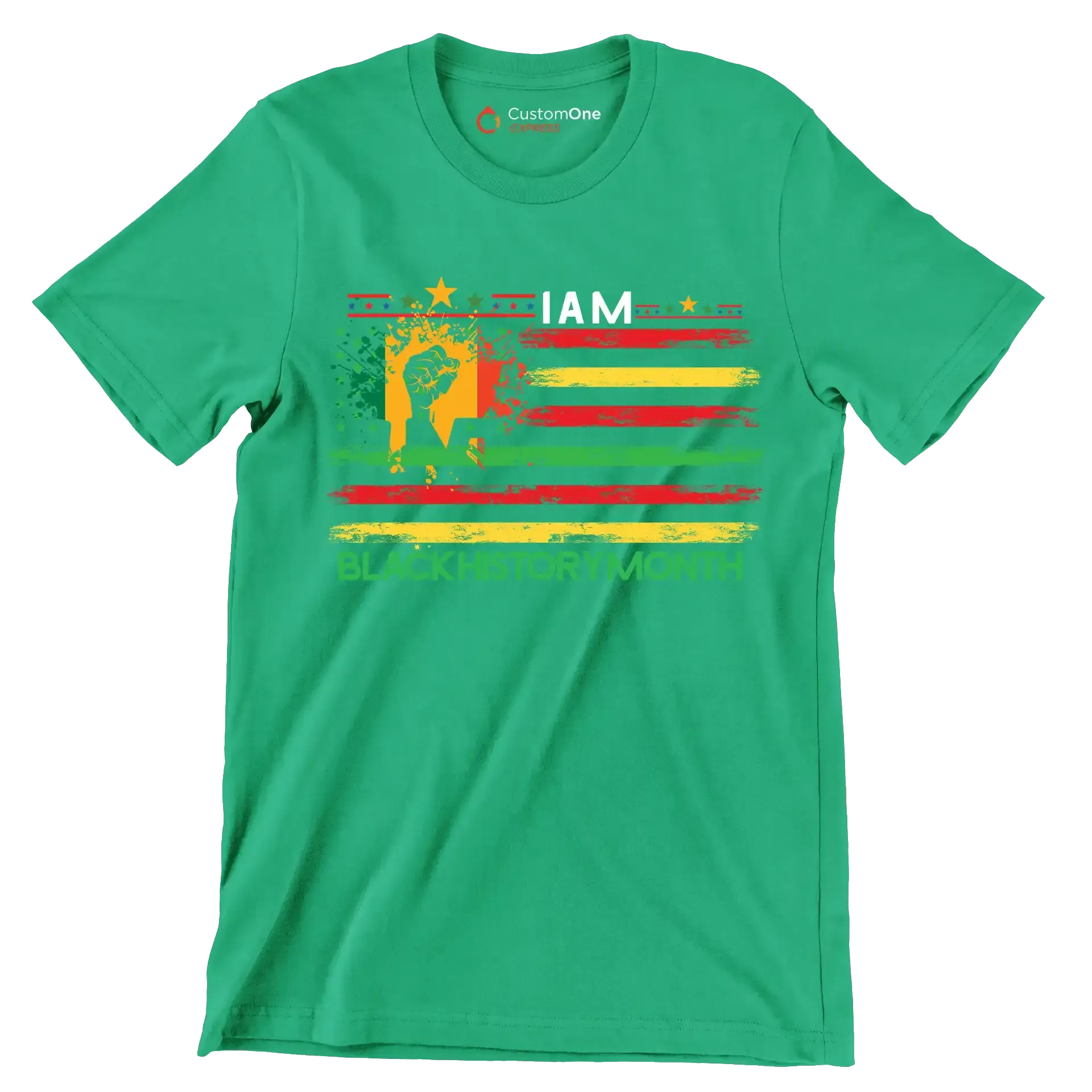I am black history month - Martin Luther King T-Shirt-Green-S-Custom One Express