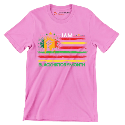 I am black history month - Martin Luther King T-Shirt-Pink-S-Custom One Express
