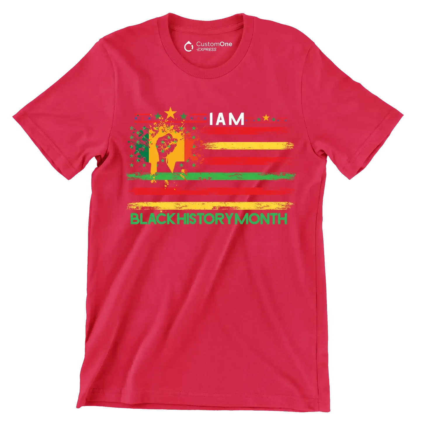I am black history month - Martin Luther King T-Shirt-Red-S-Custom One Express