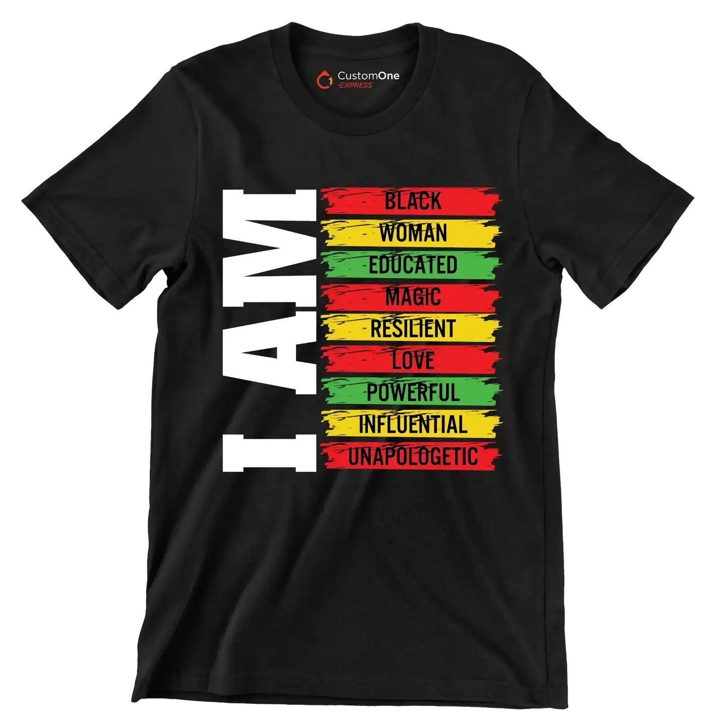 I am black woman educated magic resilient love powerful influential unapologetic - Martin Luther King T-Shirt-Black-S-Custom One Express
