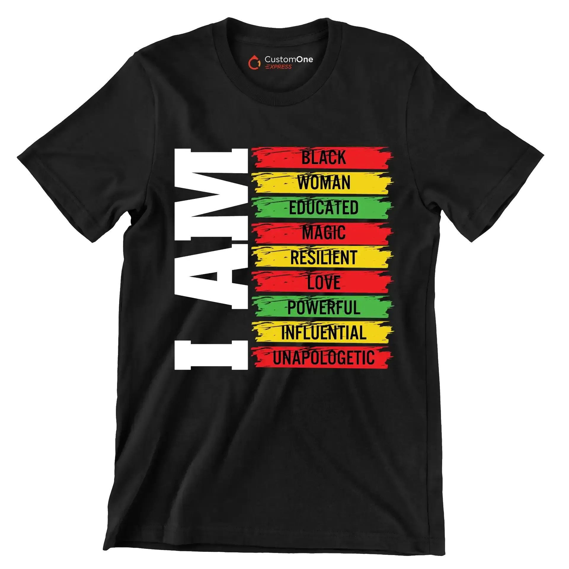I am black woman educated magic resilient love powerful influential unapologetic - Martin Luther King T-Shirt-Black-S-Custom One Express