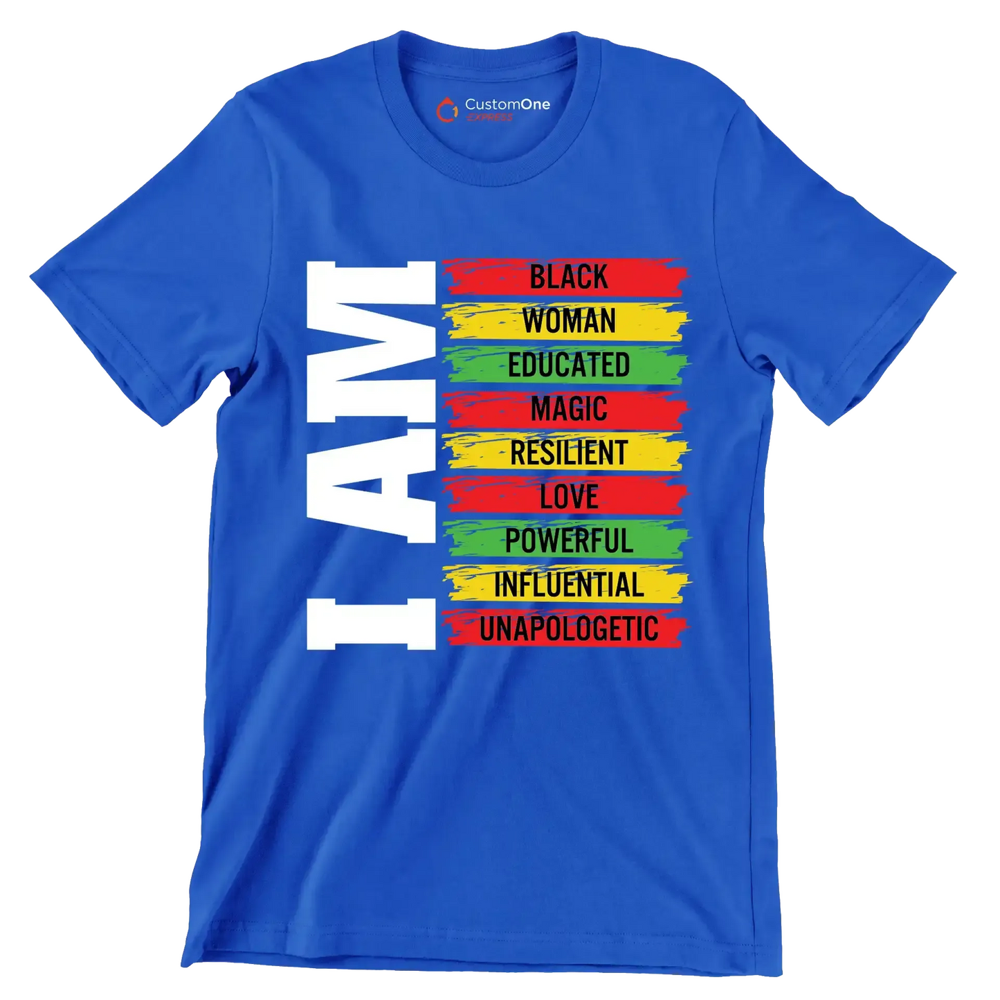 I am black woman educated magic resilient love powerful influential unapologetic - Martin Luther King T-Shirt-Blue-S-Custom One Express