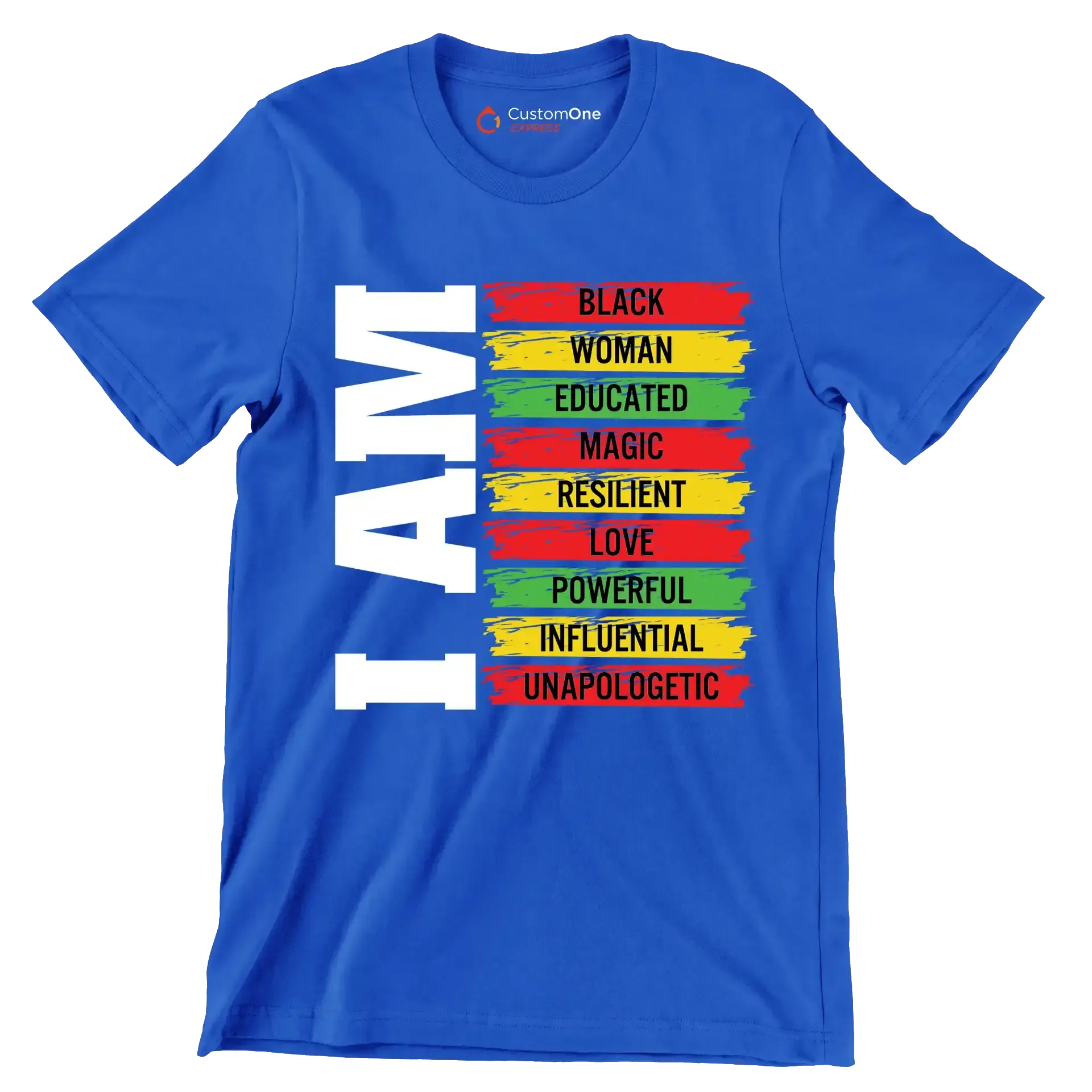 I am black woman educated magic resilient love powerful influential unapologetic - Martin Luther King T-Shirt-Blue-S-Custom One Express