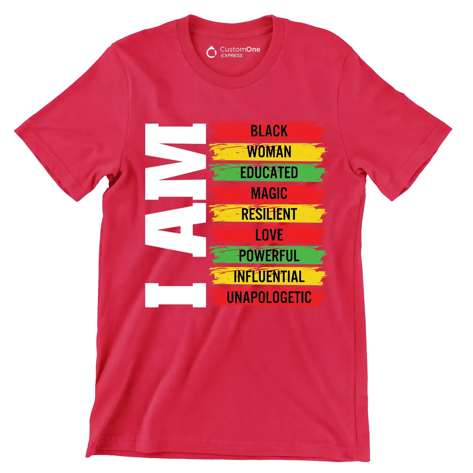 I am black woman educated magic resilient love powerful influential unapologetic - Martin Luther King T-Shirt-Red-S-Custom One Express