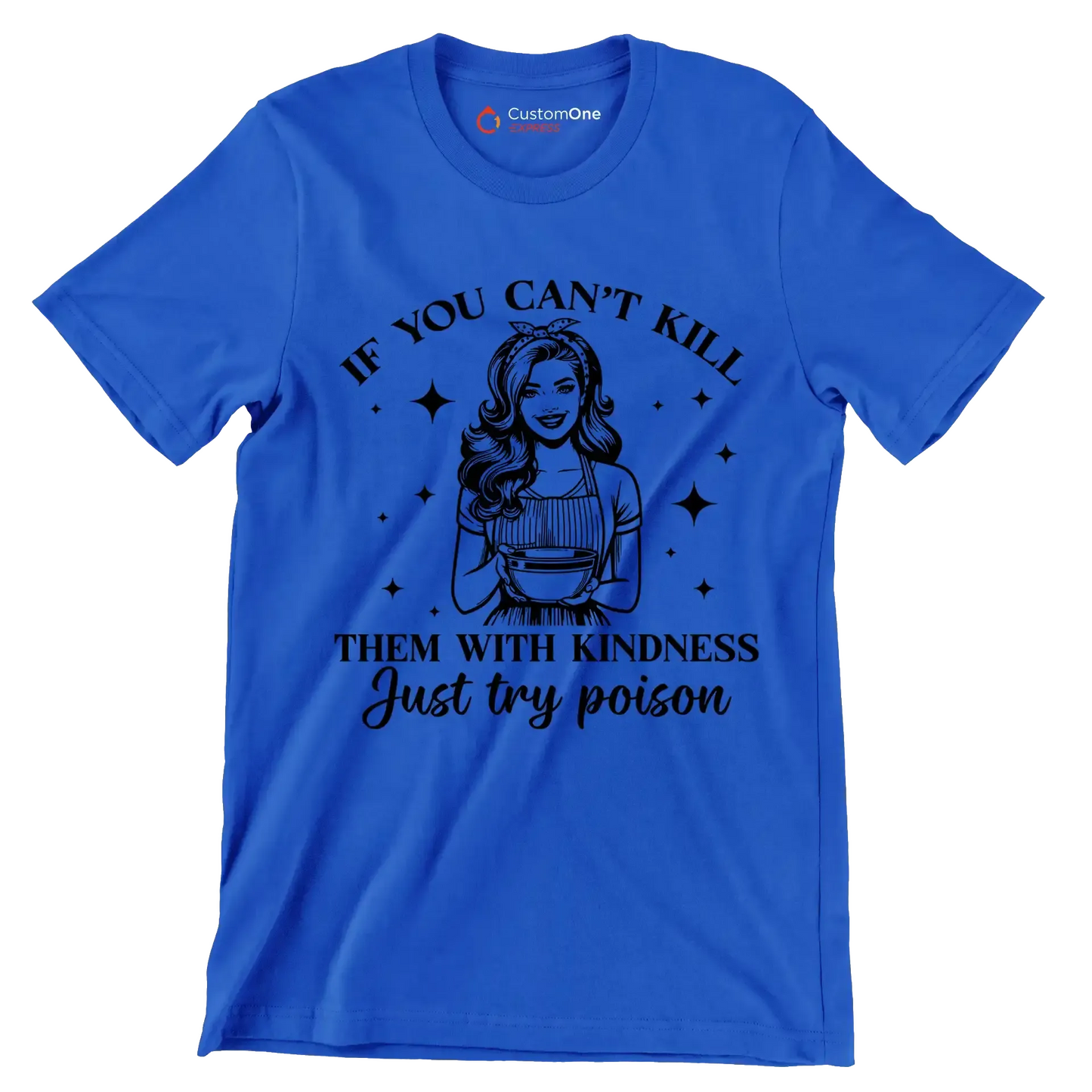 I baked you some shut up the fucupcakes - Retro Themed T-Shirt-Blue-S-Custom One Express