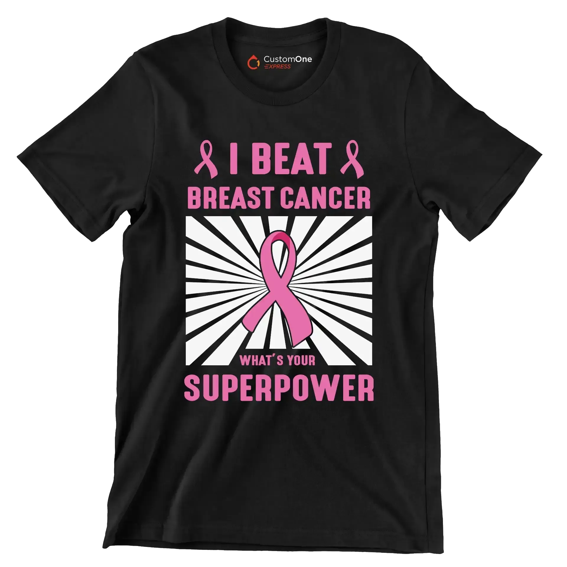 I beat breast cancer what_s your superpower - Breast Cancer Awareness T-Shirt