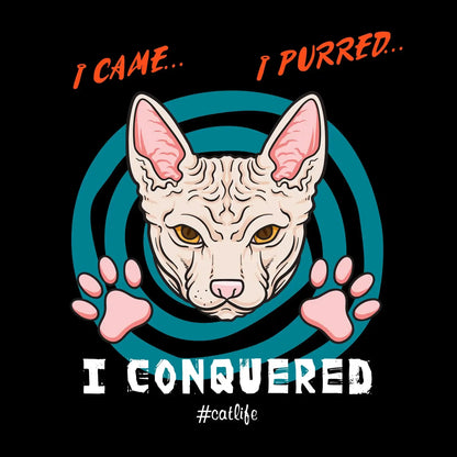I came I purred I conquered Catlife - Cat Themed T-Shirt-Black-S-Custom One Express