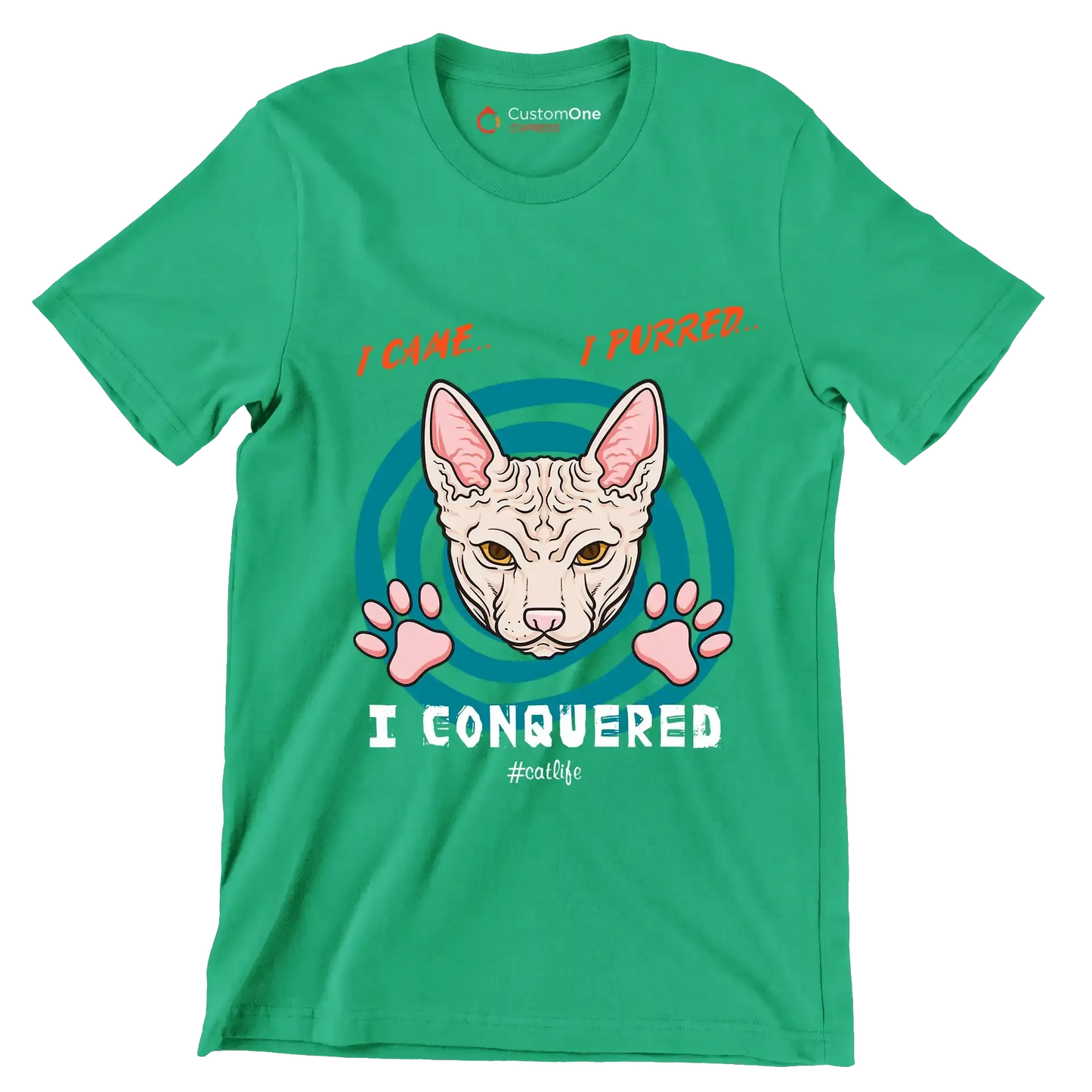 I came I purred I conquered Catlife - Cat Themed T-Shirt-Black-S-Custom One Express