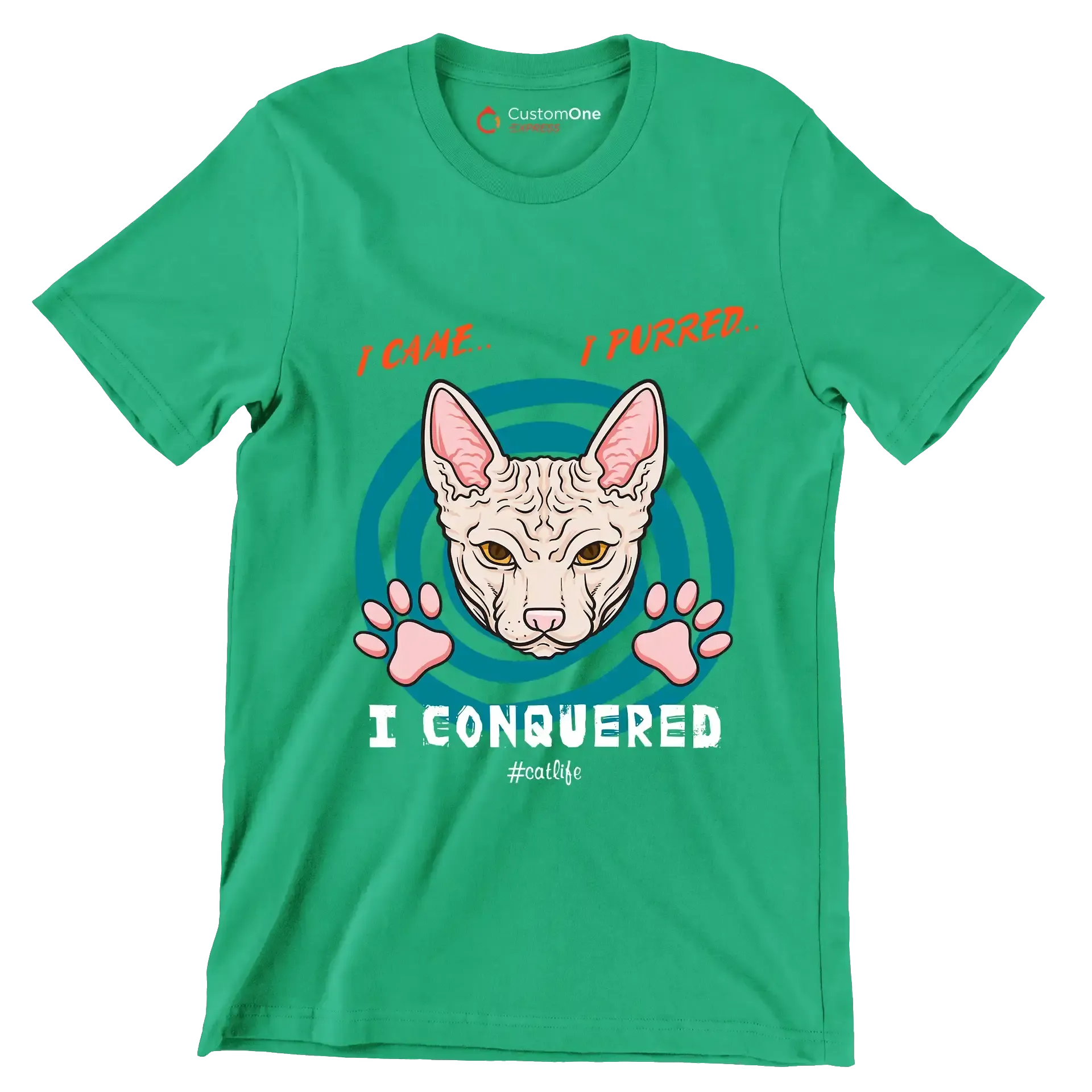 I came I purred I conquered Catlife - Cat Themed T-Shirt-Black-S-Custom One Express