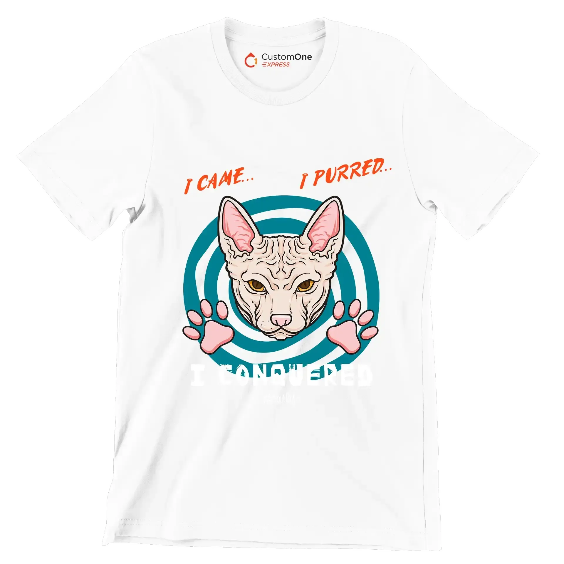 I came I purred I conquered Catlife - Cat Themed T-Shirt-White-S-Custom One Express