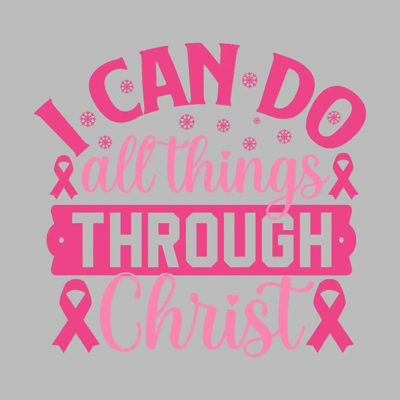 I can do all things through christ - Breast Cancer Awareness T-Shirt-Black-S-Custom One Express