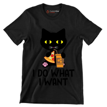 I do what I want - Cat Themed T-Shirt-Black-S-Custom One Express