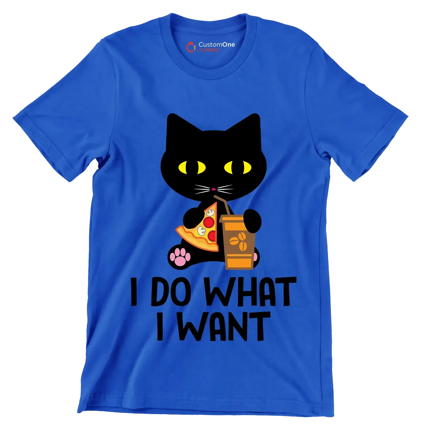 I do what I want - Cat Themed T-Shirt-Blue-S-Custom One Express