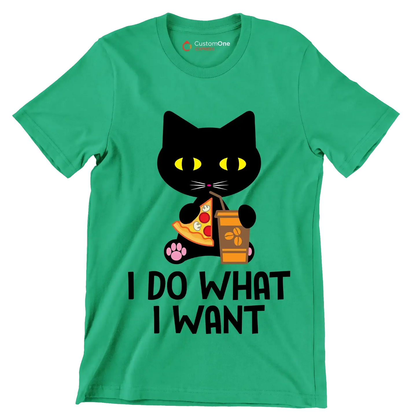 I do what I want - Cat Themed T-Shirt-Green-S-Custom One Express