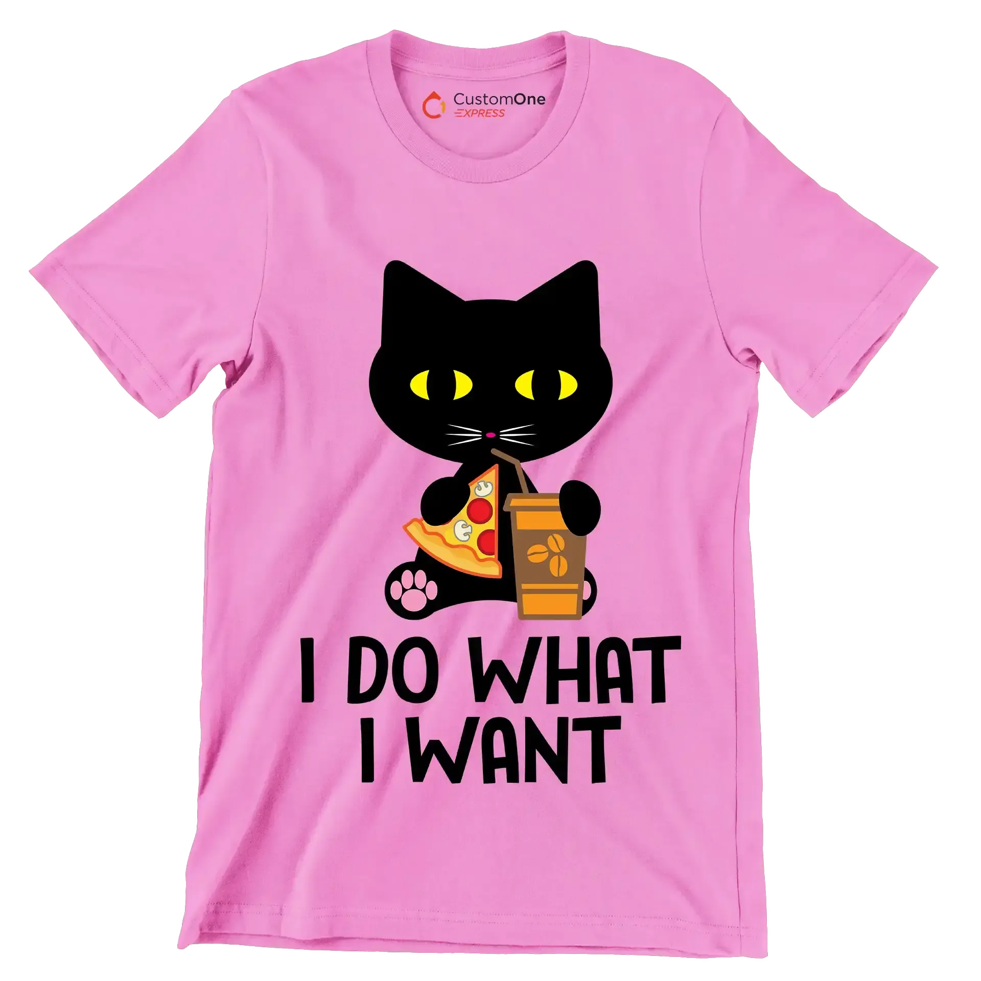 I do what I want - Cat Themed T-Shirt-Pink-S-Custom One Express