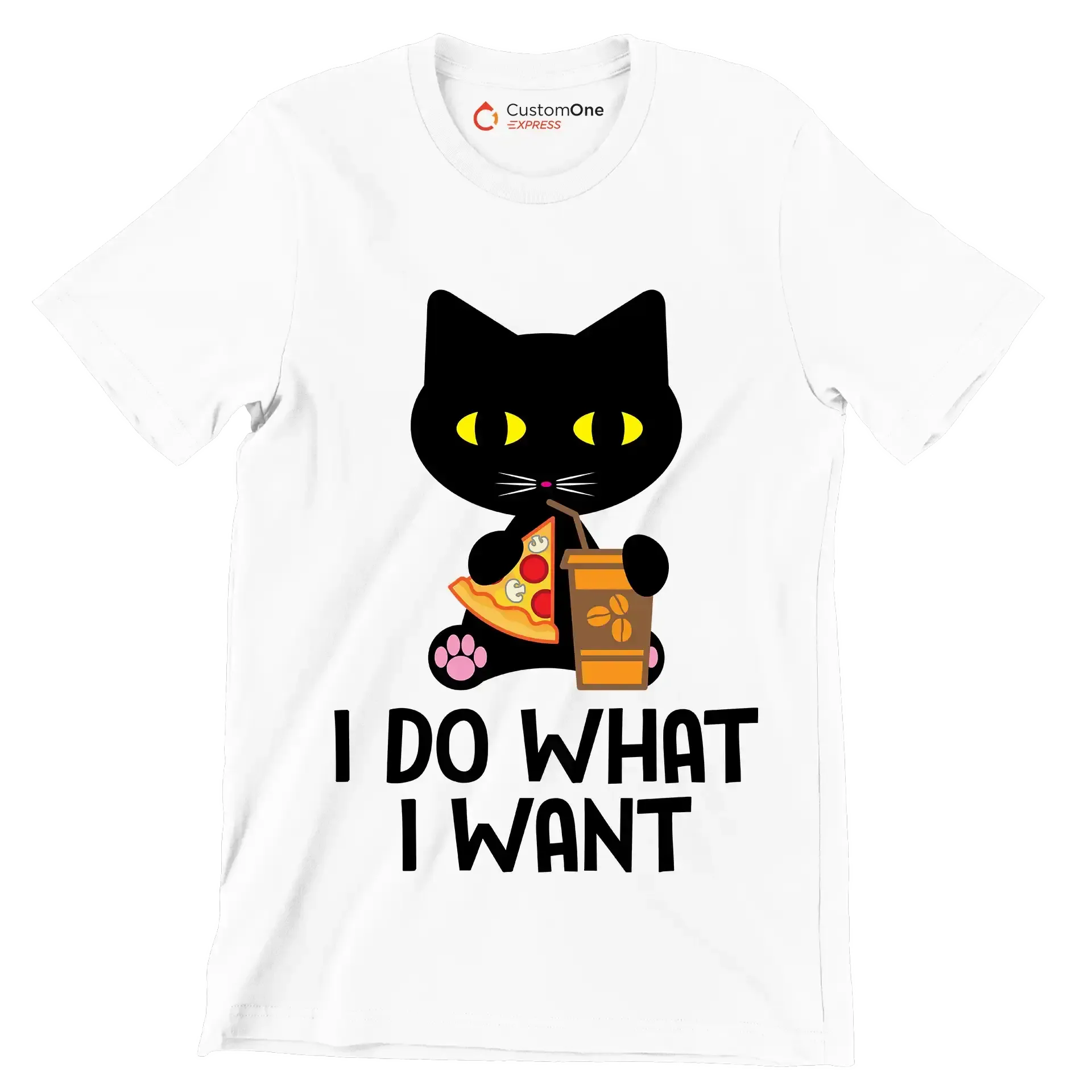 I do what I want - Cat Themed T-Shirt-White-S-Custom One Express