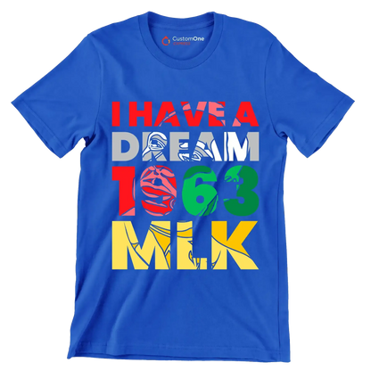 I have a dream 1963 mlk - Martin Luther King T-Shirt-Blue-S-Custom One Express