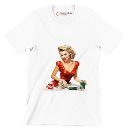 I live to serve you - Retro Themed T-Shirt-White-S-Custom One Express
