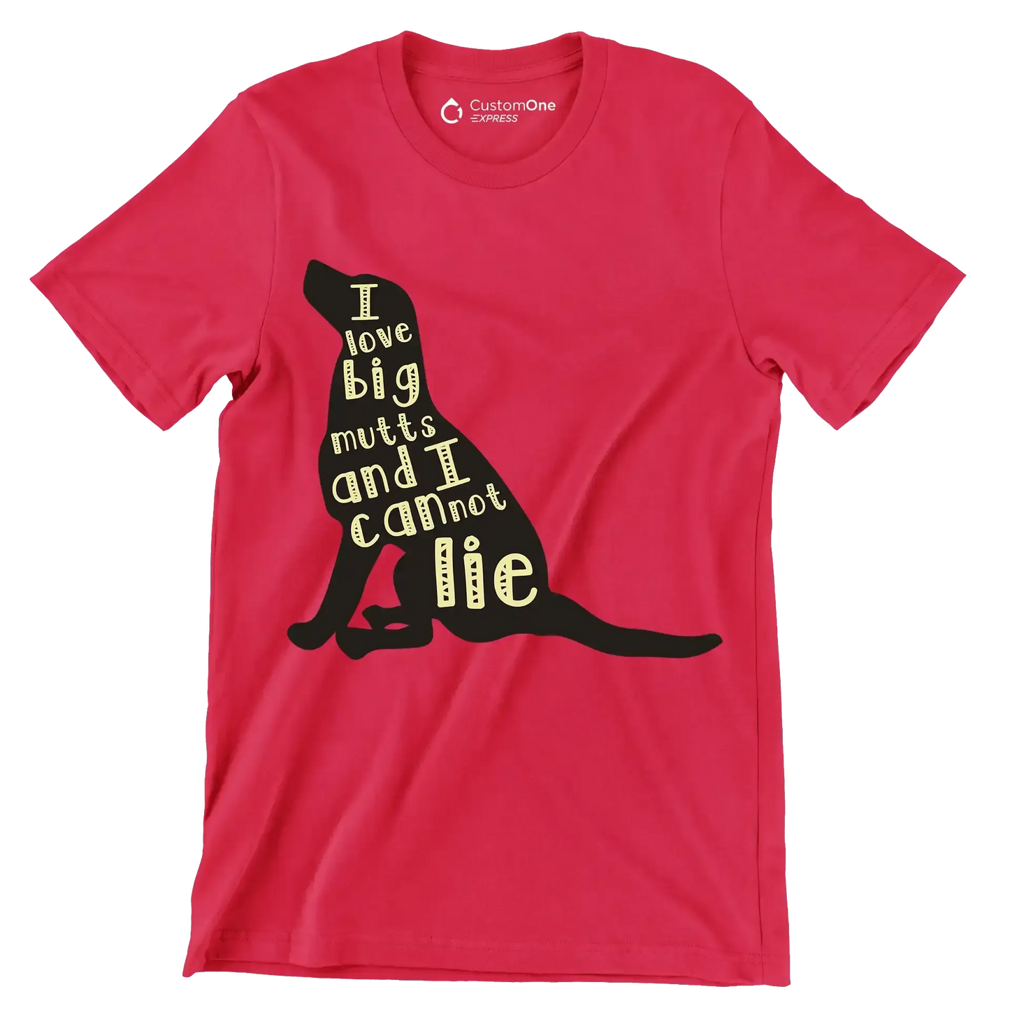 I love big mutts and I cannot lie - Dog Themed T-Shirt-Red-S-Custom One Express
