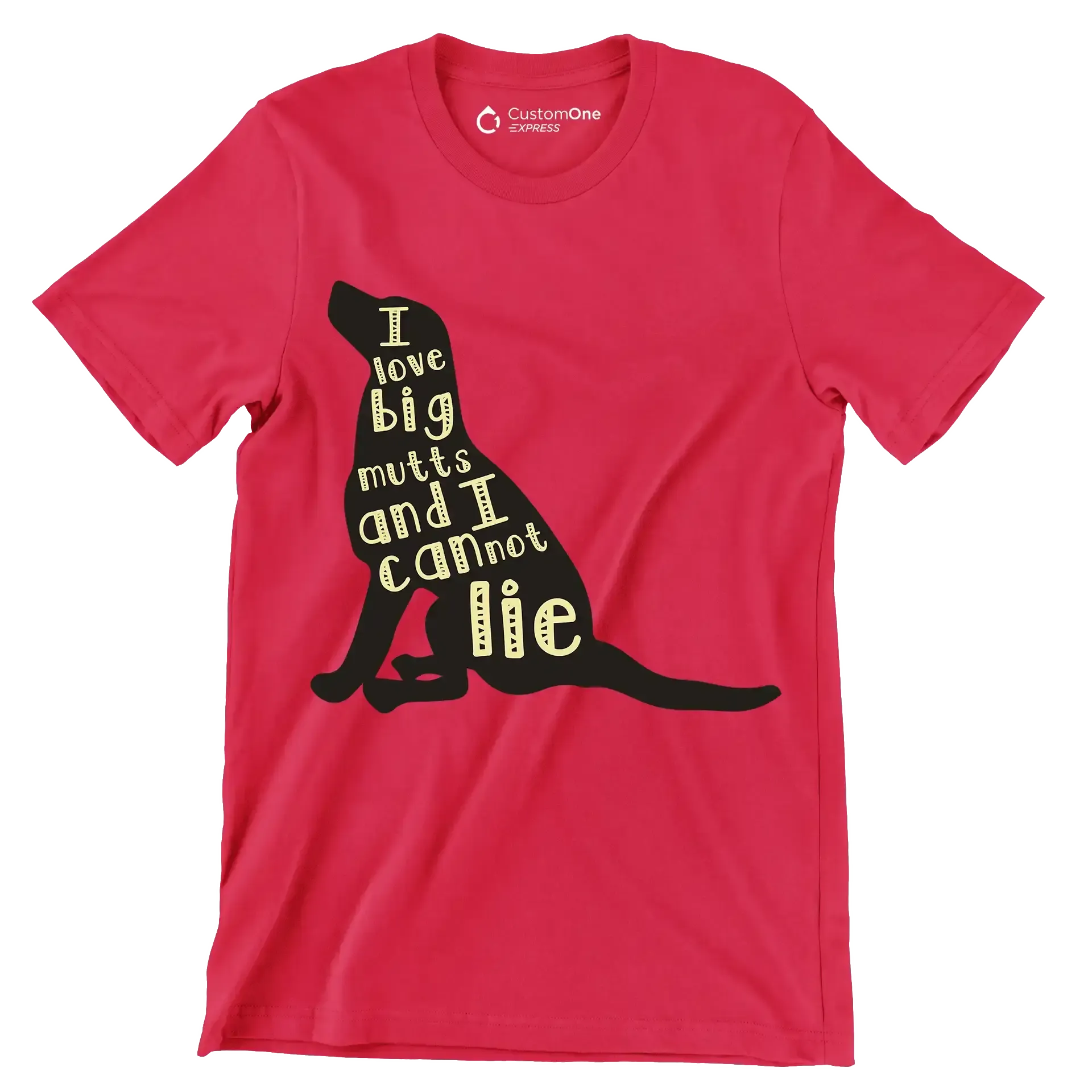 I love big mutts and I cannot lie - Dog Themed T-Shirt-Red-S-Custom One Express