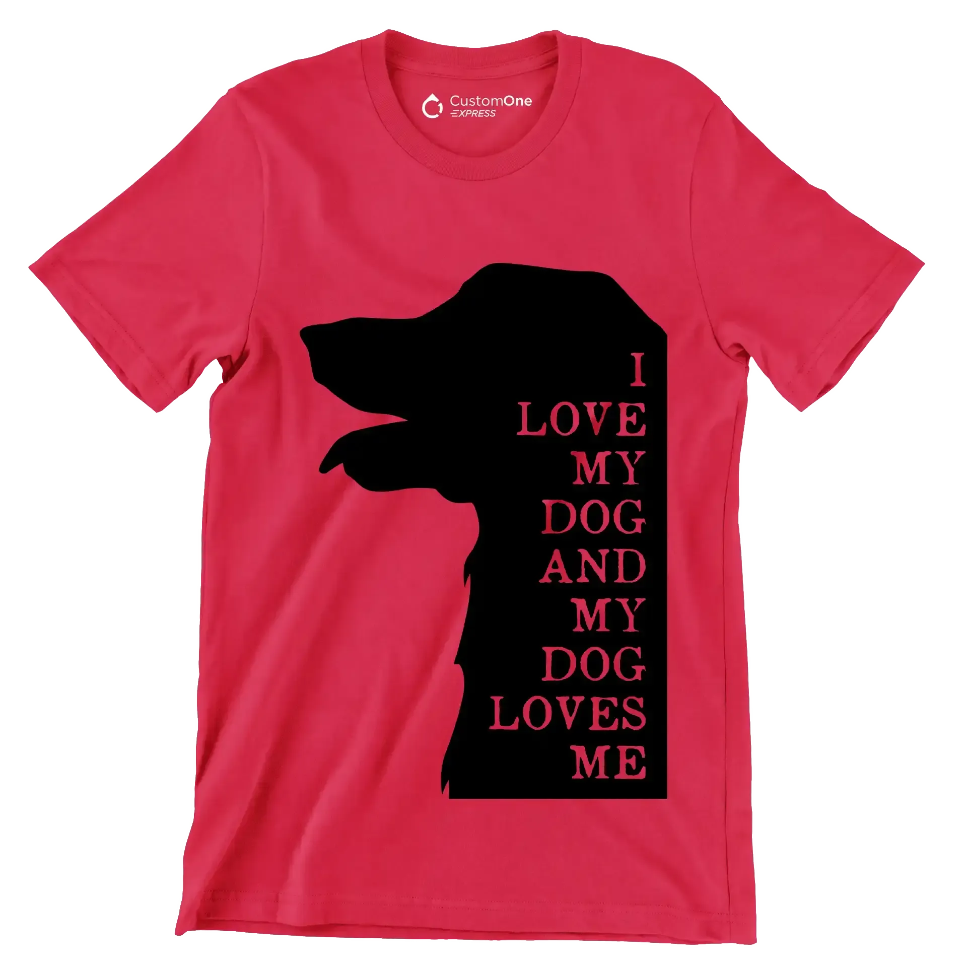 I love my dog and my dog loves me - Dog Themed T-Shirt-Red-S-Custom One Express